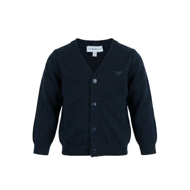 EMPORIO ARMANI Cardigan lana blu neonato