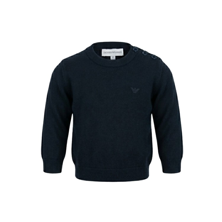 EMPORIO ARMANI Maglioncino girocollo blu neonato