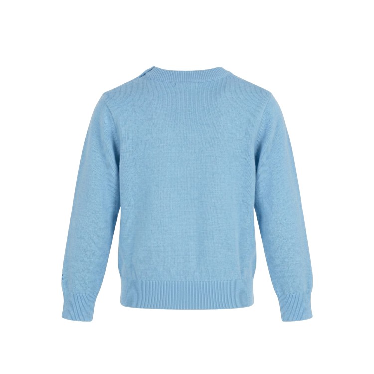 SAINT BARTH Maglione celeste girocollo bambino