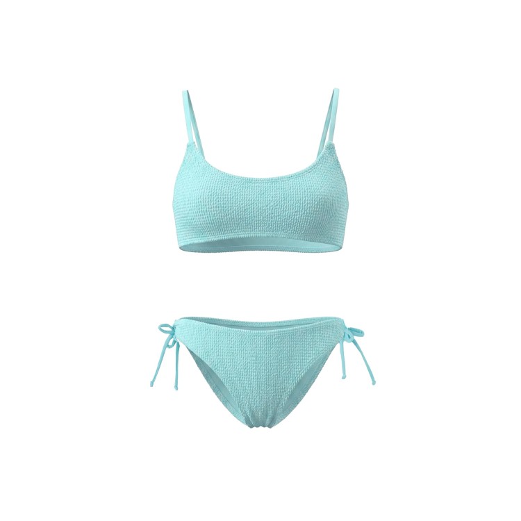 SAINT BARTH Bikini verde acqua arricciato bambina