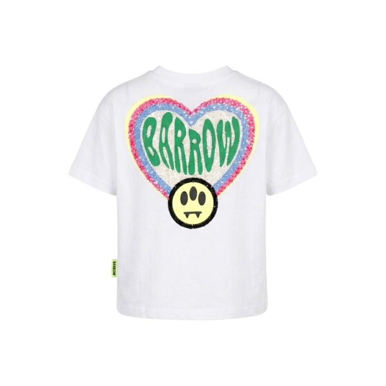 BARROW T-shirt bianca con logo di perline bambina
