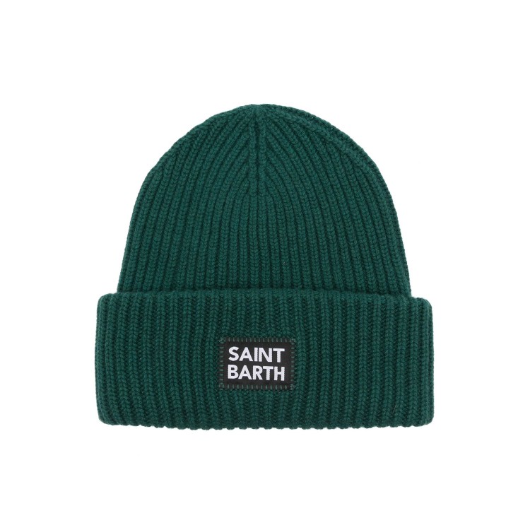 SAINT BARTH Cappello verde bosco con logo bambini