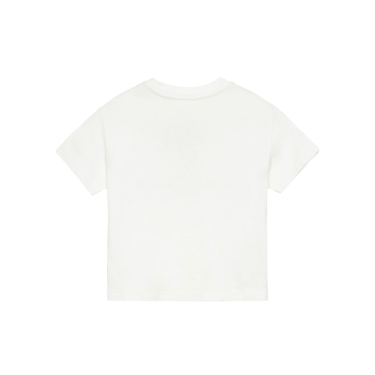 PALM ANGELS T-shirt panna con logo effetto spray bambino