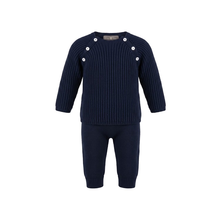 LITTLE BEAR Completo blu maglia e pantalone neonato