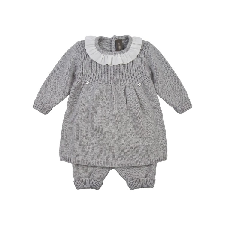 LITTLE BEAR Completo grigio abito e ghetta neonata
