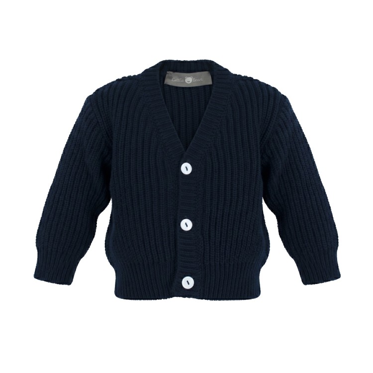 LITTLE BEAR Giacca in lana blu neonato