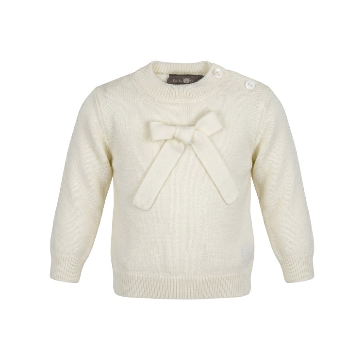 LITTLE BEAR  Paricollo in maglia panna neonati