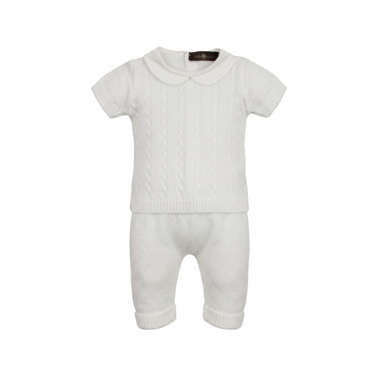 LITTLE BEAR Completo maglia e pantalone in filo neonato