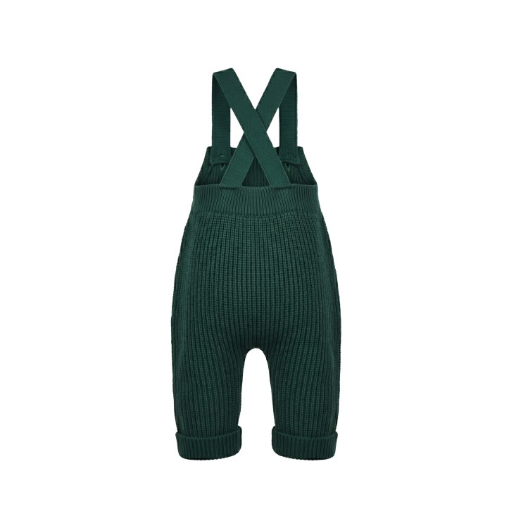 LITTLE BEAR Salopette in cotone rigato bianco verde per neonato