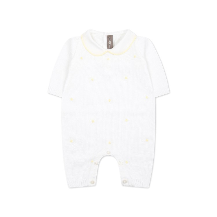 LITTLE BEAR Tutina in cotone bianco giallo  per neonato