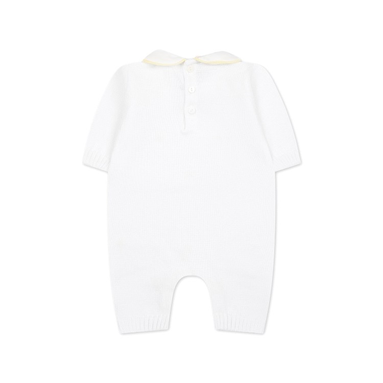 LITTLE BEAR Tutina in cotone bianco giallo  per neonato