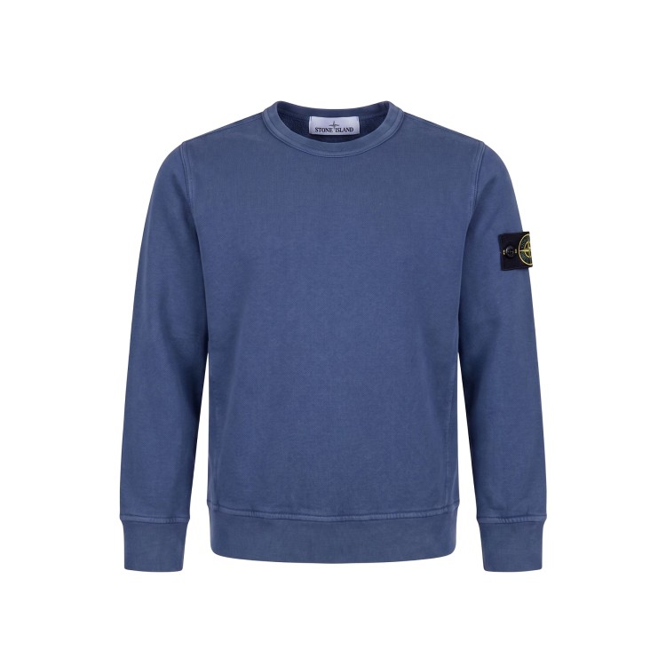 STONE ISLAND Felpa blu marino girocollo bambini