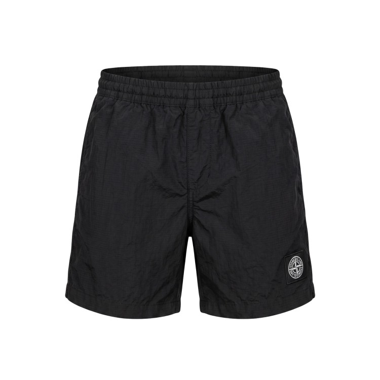 STONE ISLAND Boxer mare neri con logo bambino