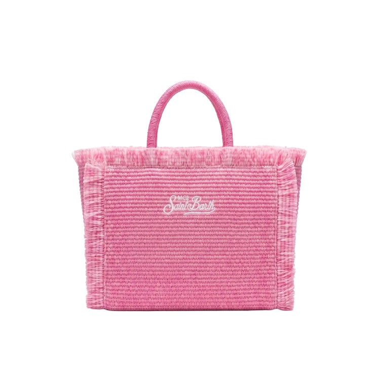 SAINT BARTH Borsa Colette rosa in rafia bambina