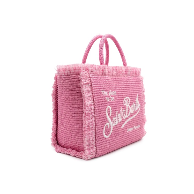 SAINT BARTH Borsa Colette rosa in rafia bambina