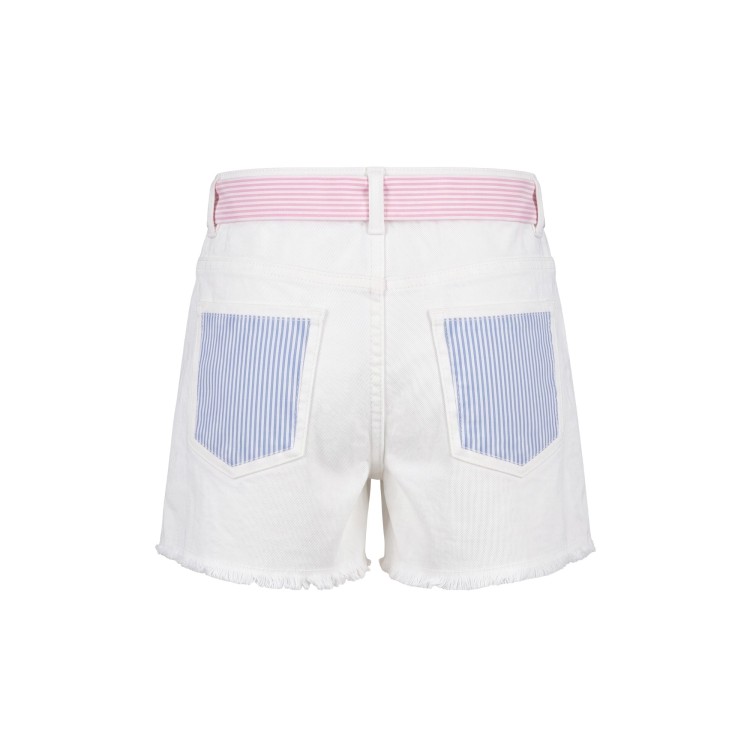 SAINT BARTH Shorts bianchi in denim con cintura bambina