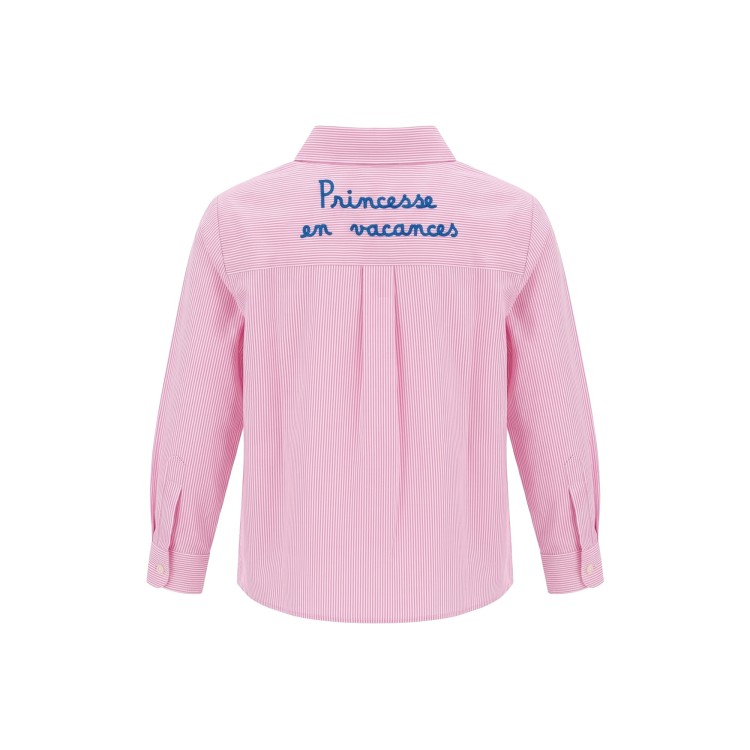 SAINT BARTH Camicia rosa con ricamo bambina