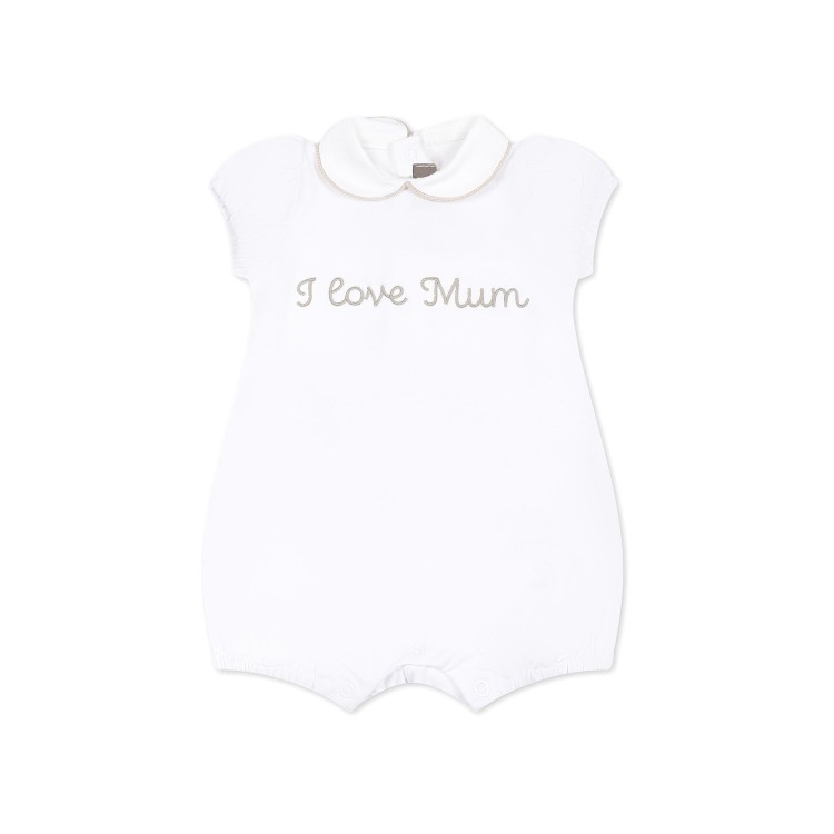 LITTLE BEAR Pagliaccetto cotone  bianco e corda per neonati