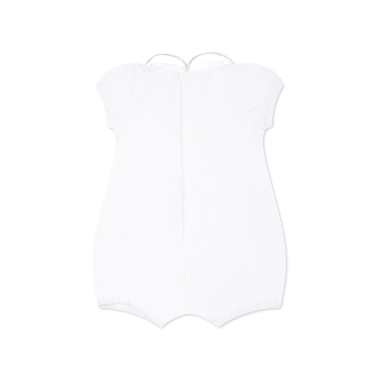 LITTLE BEAR Pagliaccetto cotone  bianco e corda per neonati