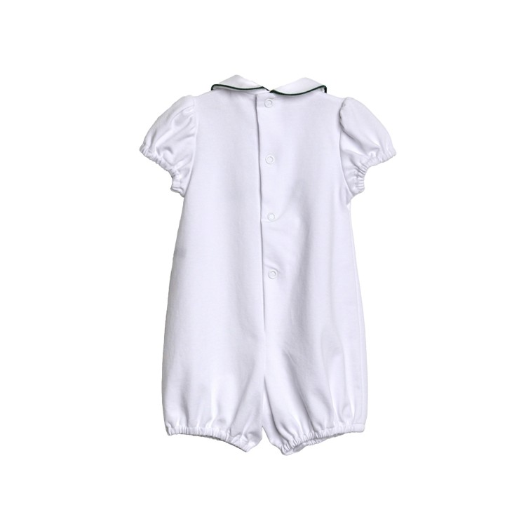 LITTLE BEAR Pagliaccetto cotone  bianco verde per neonati