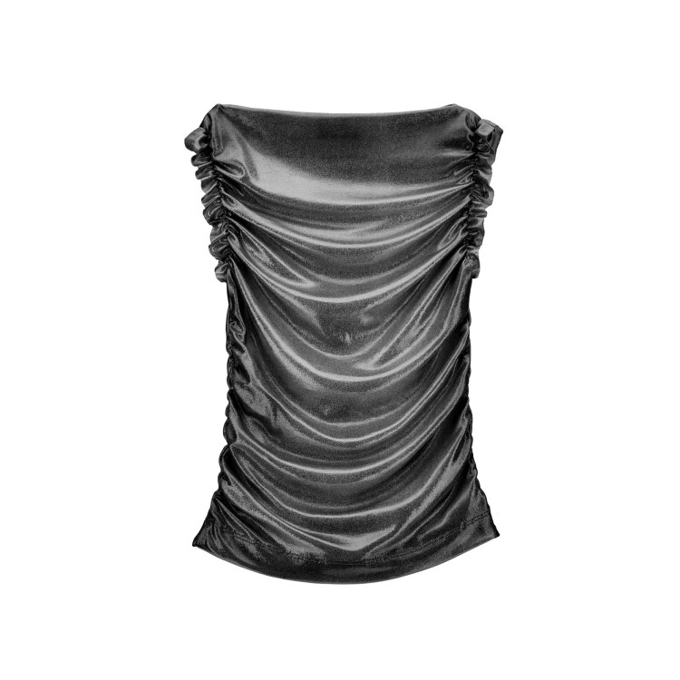 MONNALISA T-shirt nera drappeggiata bambina