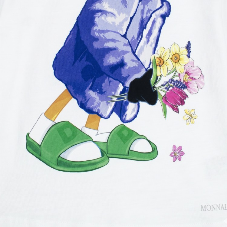 MONNALISA T-shirt maniche lunghe bianca con stampa
