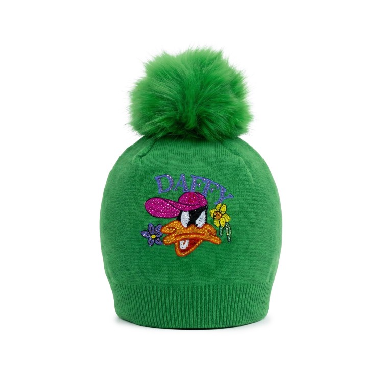 MONNALISA Cappello lana con ponpon verde bambina