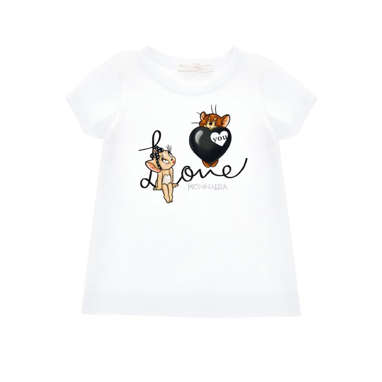 MONNALISA T-shirt bianca bambina
