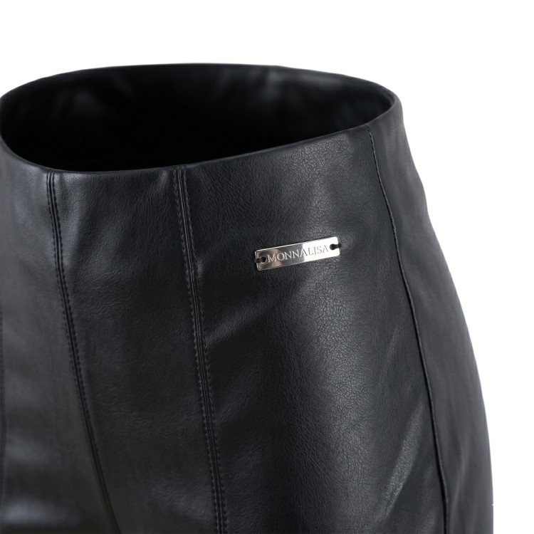 MONNALISA Pantalone ecopelle nero bambina