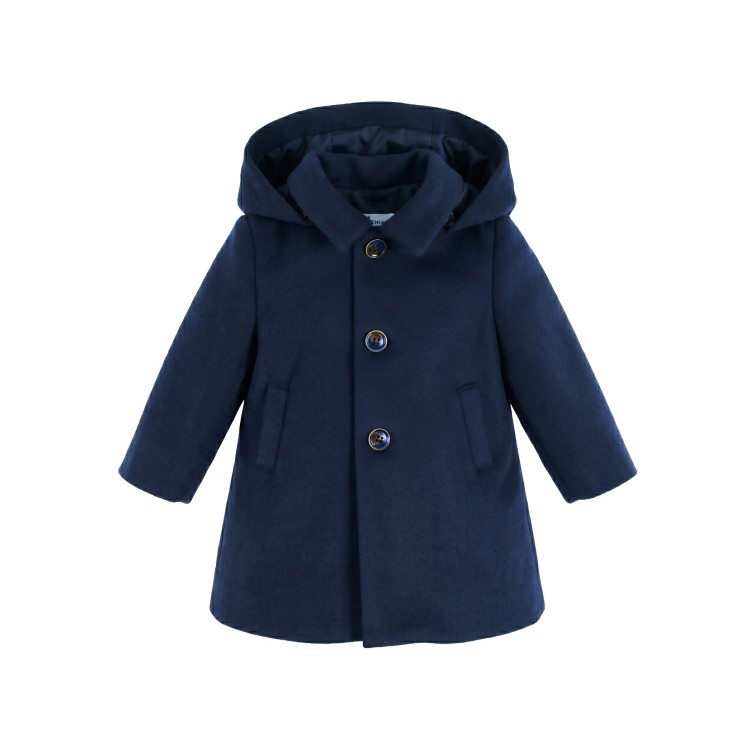 COLORI CHIARI Cappotto blu doppiopetto neonati