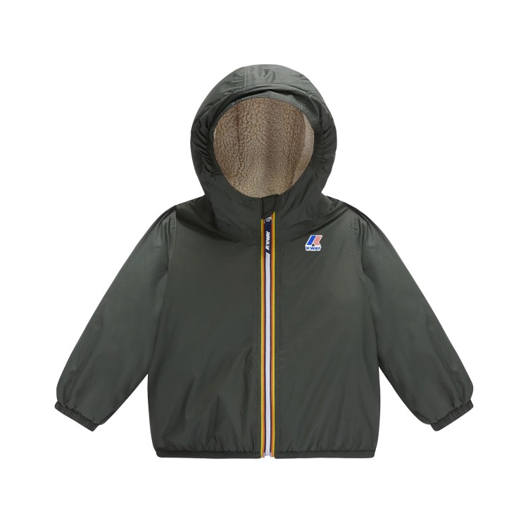 K-WAY Giubotto verde con cappuccio neonati