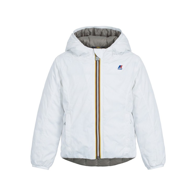 K-WAY Giubbino piuma double bianco  beige bambina