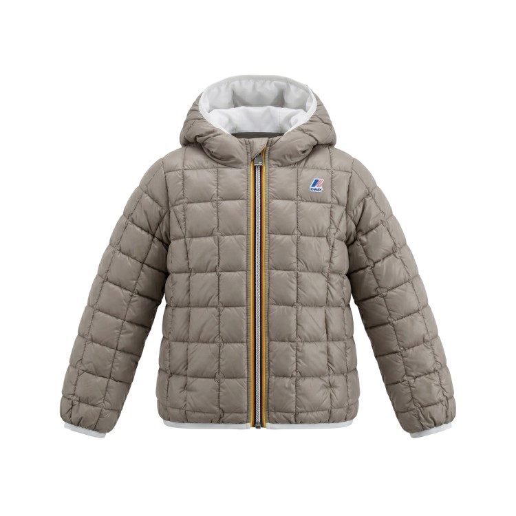 K-WAY Giubbino piuma double bianco  beige bambina