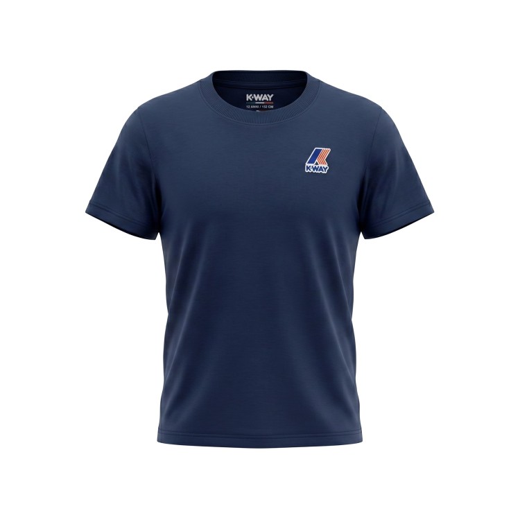 K-WAY T-shirt manica corta in cotone blu bambino