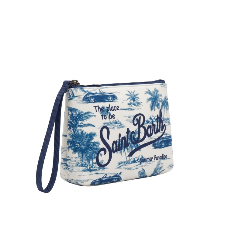 SAINT BARTH Pochette blu navy car toile bambini