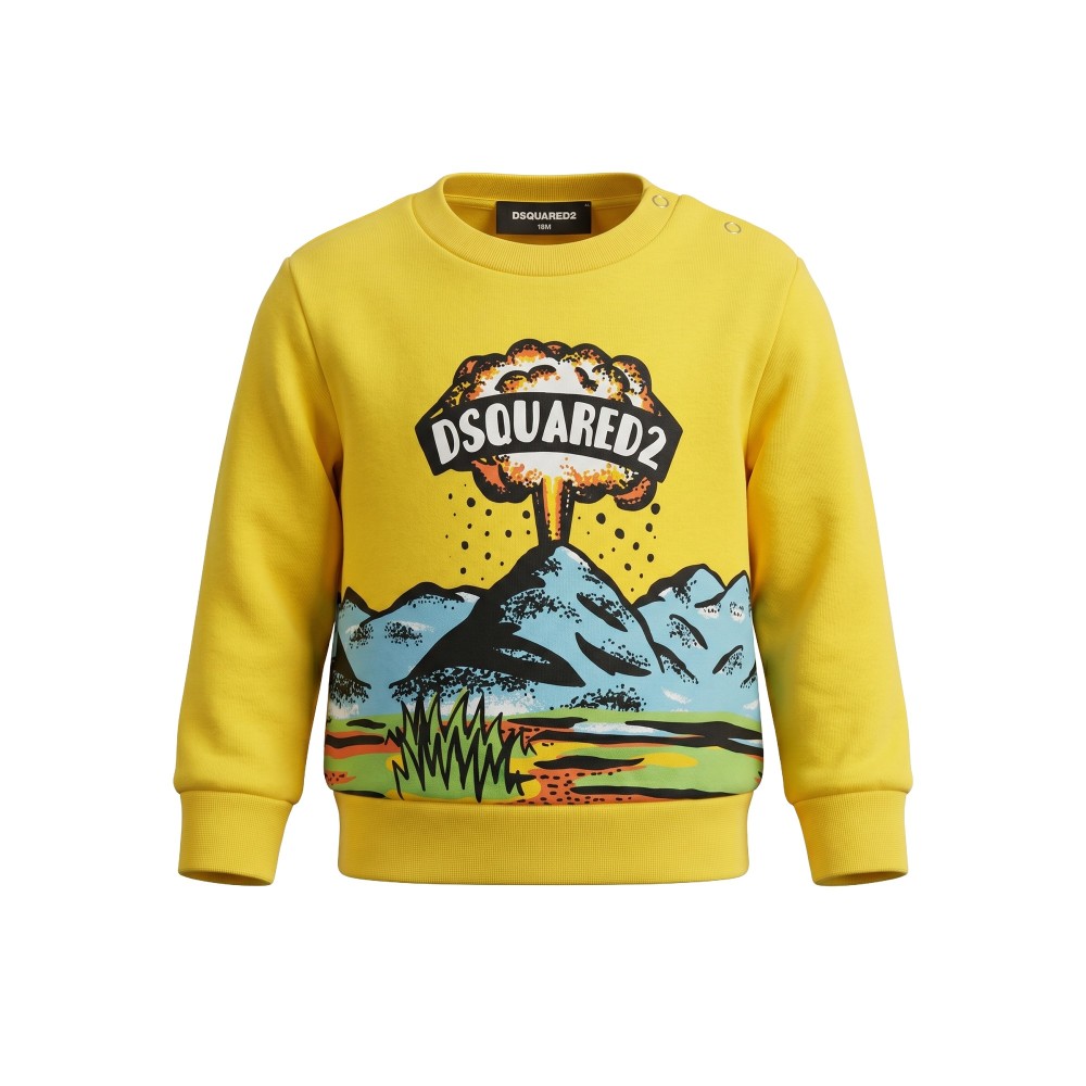 DSQUARED Felpa gialla neonato