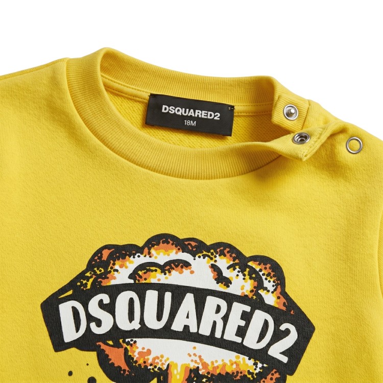 DSQUARED Felpa gialla neonato