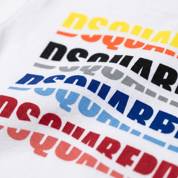 DSQUARED T-shirt in cotone per bianca neonato