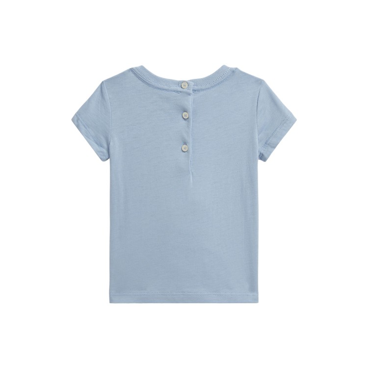 RALPH LAUREN T-shirt celeste Polo Bear neonata