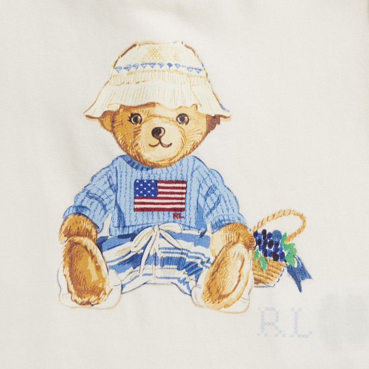 RALPH LAUREN Completo Polo Bear t-shirt e shorts neonata