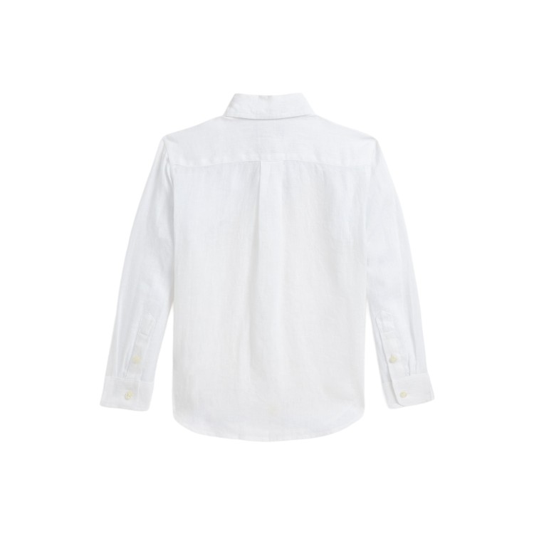 RALPH LAUREN Camicia bianca in lino bambino