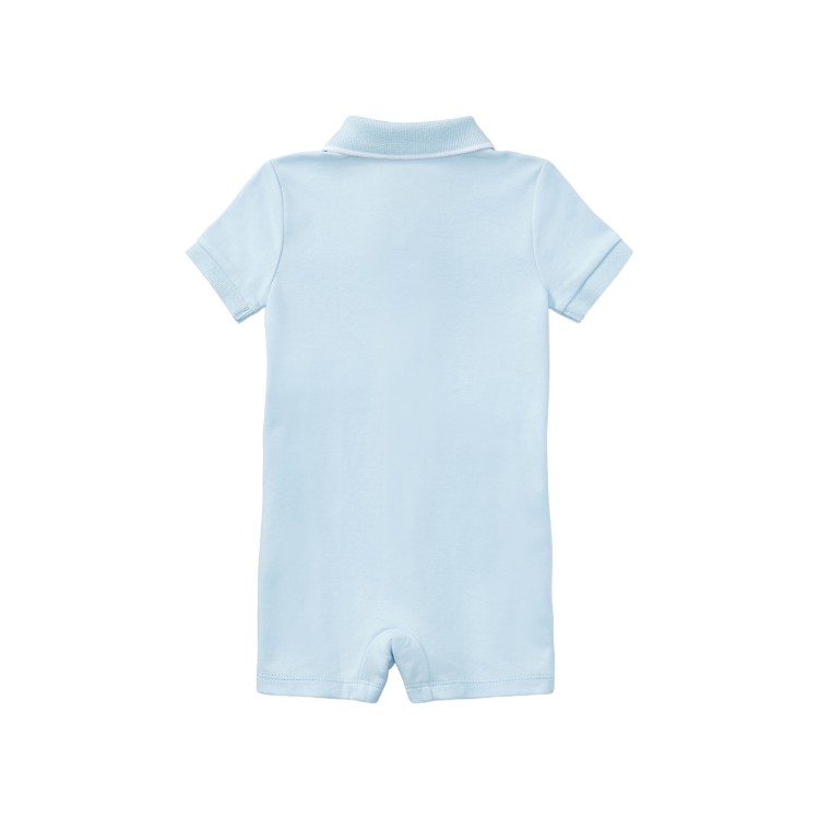 RALPH LAUREN Pagliaccetto polo celeste neonato