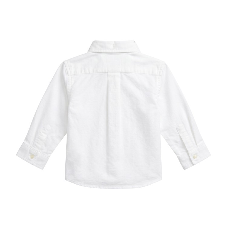 RALPH LAUREN Camicia bianca in popeline neonato