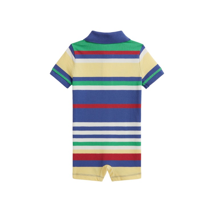 RALPH LAUREN Pagliaccetto polo multicolor a righe neonato