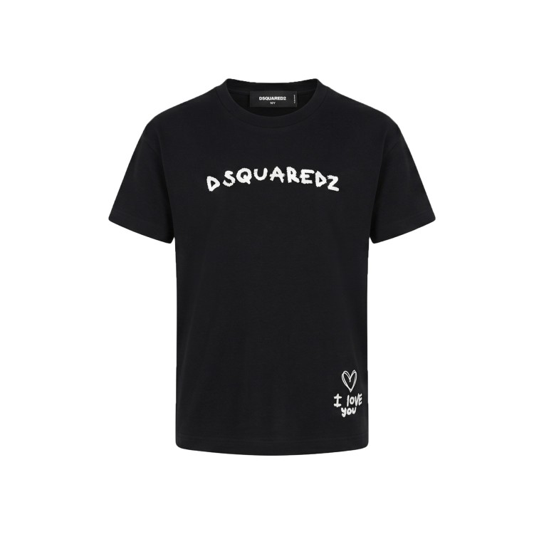 DSQUARED T-shirt nera bambina