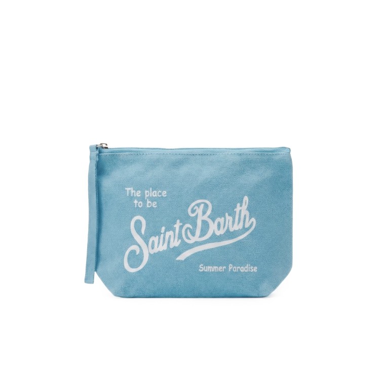 SAINT BARTH Pochette celeste in lino bambini