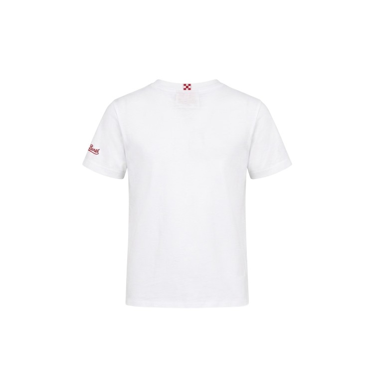 SAINT BARTH T-shirt bianca "mi fai diventare rosso" bambino