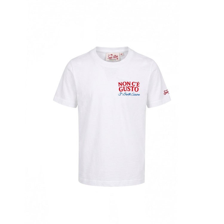 SAINT BARTH T-shirt bianca "Non c'è gusto" bambino