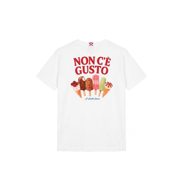 SAINT BARTH T-shirt bianca "Non c'è gusto" bambino