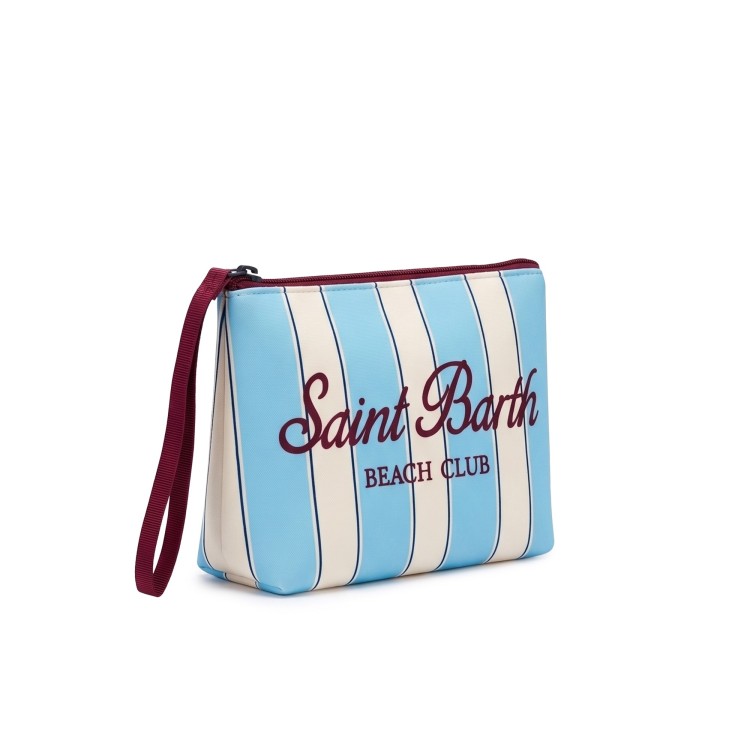 SAINT BARTH Pochette celeste a righe bambina